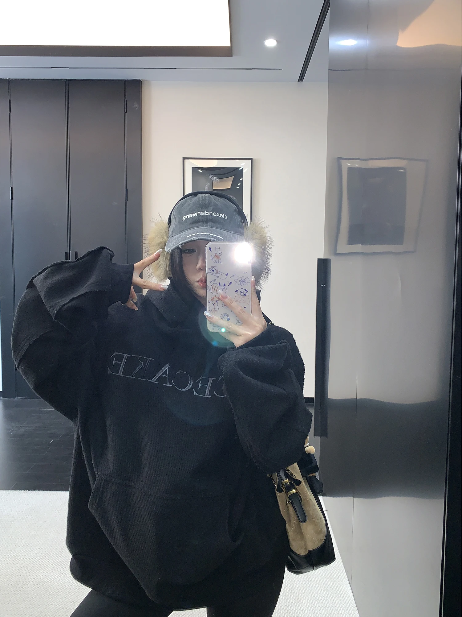 

Женская толстовка свободного кроя с капюшоном в американском ретро-стиле, с вышивкой, оверсайз, весенняя новинка, повседневная уличная одежда