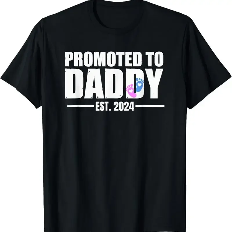 Promoted to Daddy Est 2024 New Dad Father Fraternal Twins T Shirt