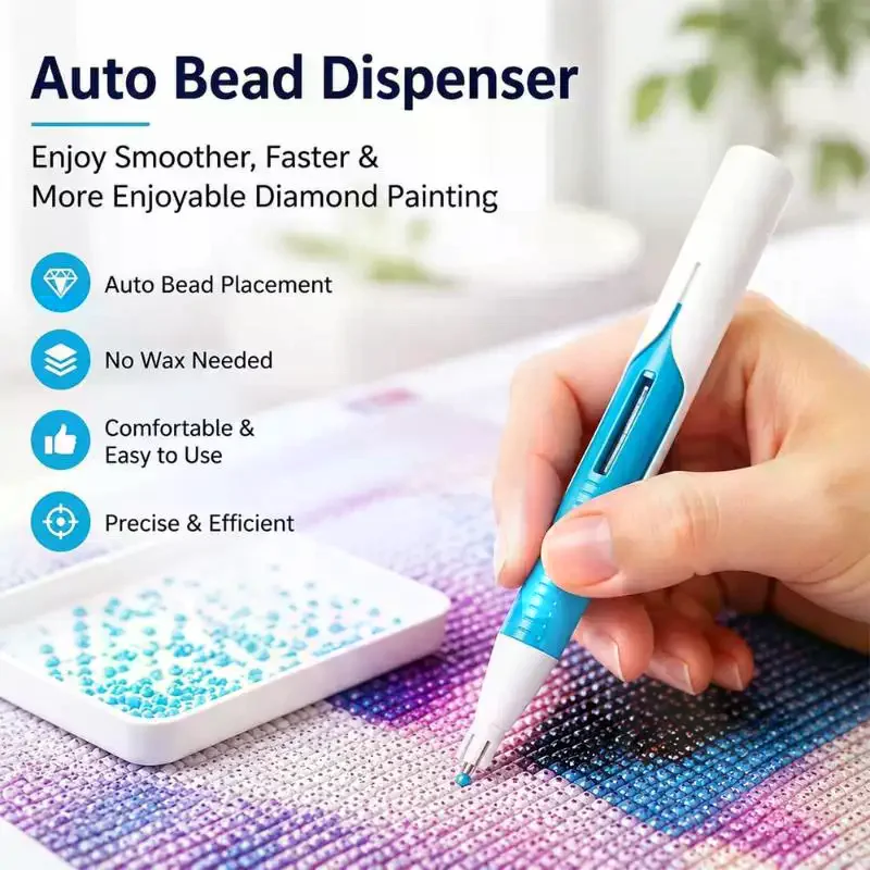 Diamond Art Automatic Bead Dispenser Pen, Suitable For 2.8mm Round , Durable, Wax-Free And Ergonomically Designed
