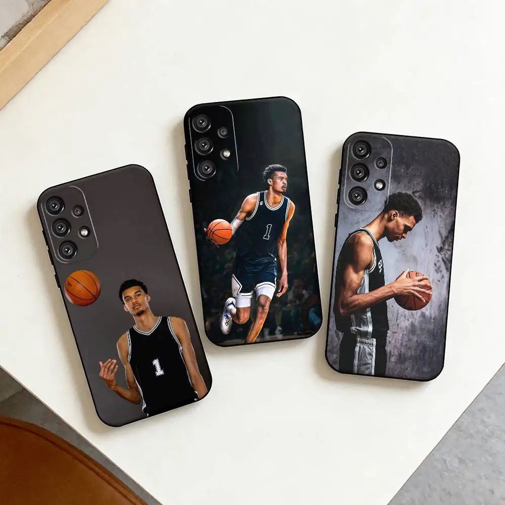 

B-Basketball Star Victor Wembanyama Phone Case For Samsung S25,S24,S21,S22,S23,S30,Ultra,S20,Plus,Fe,Note,10,9,5G Black Cover