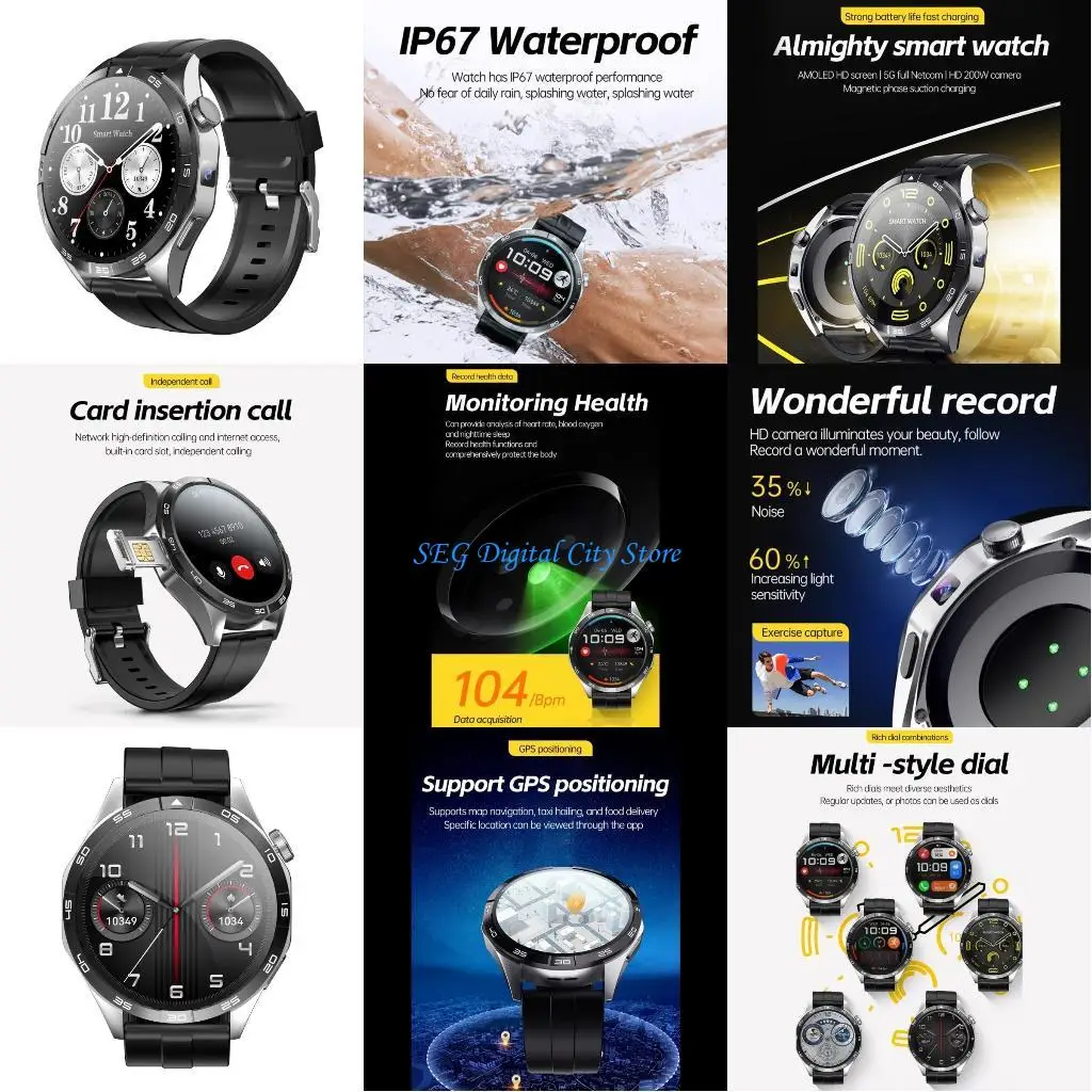 

U75B Step Trackers Watch Smartwatch Heart Rate Monitoring Smartband for Men Women