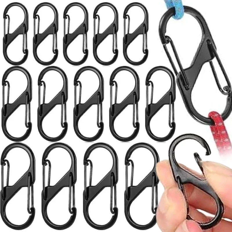 1/50 قطعة صغيرة S حلقة تسلق المفاتيح المفاجئة هوك مشبك الربيع Paracord الحبل معلقة مكافحة سرقة مفتاح سلسلة كيرينغ اكسسوارات #1