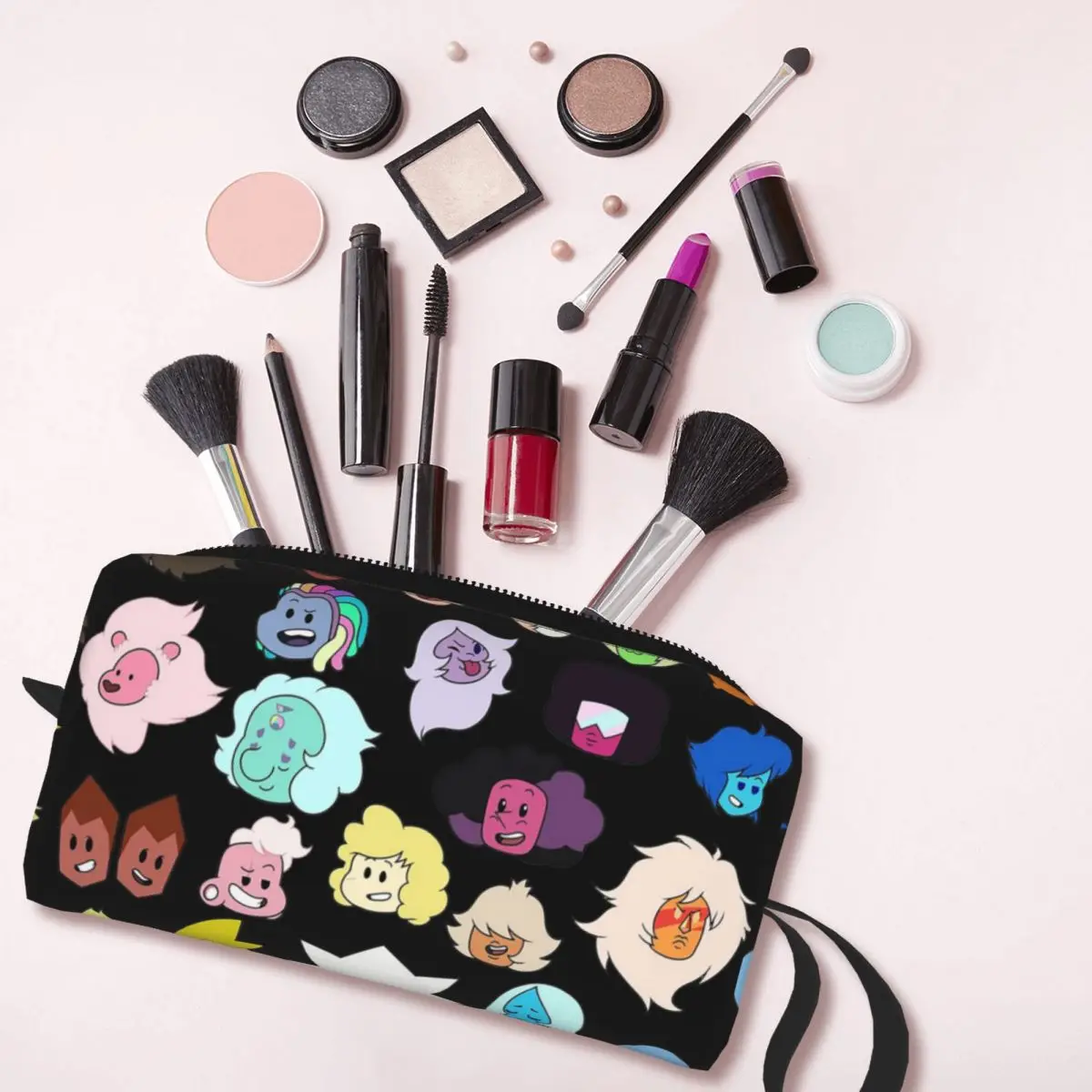 Steven Universe Heads Makeup Bag para Mulheres, Organizador de Cosméticos, Kit Dopp, Armazenamento, Higiene Pessoal, Beleza, Viagem, Estojo para Lápis