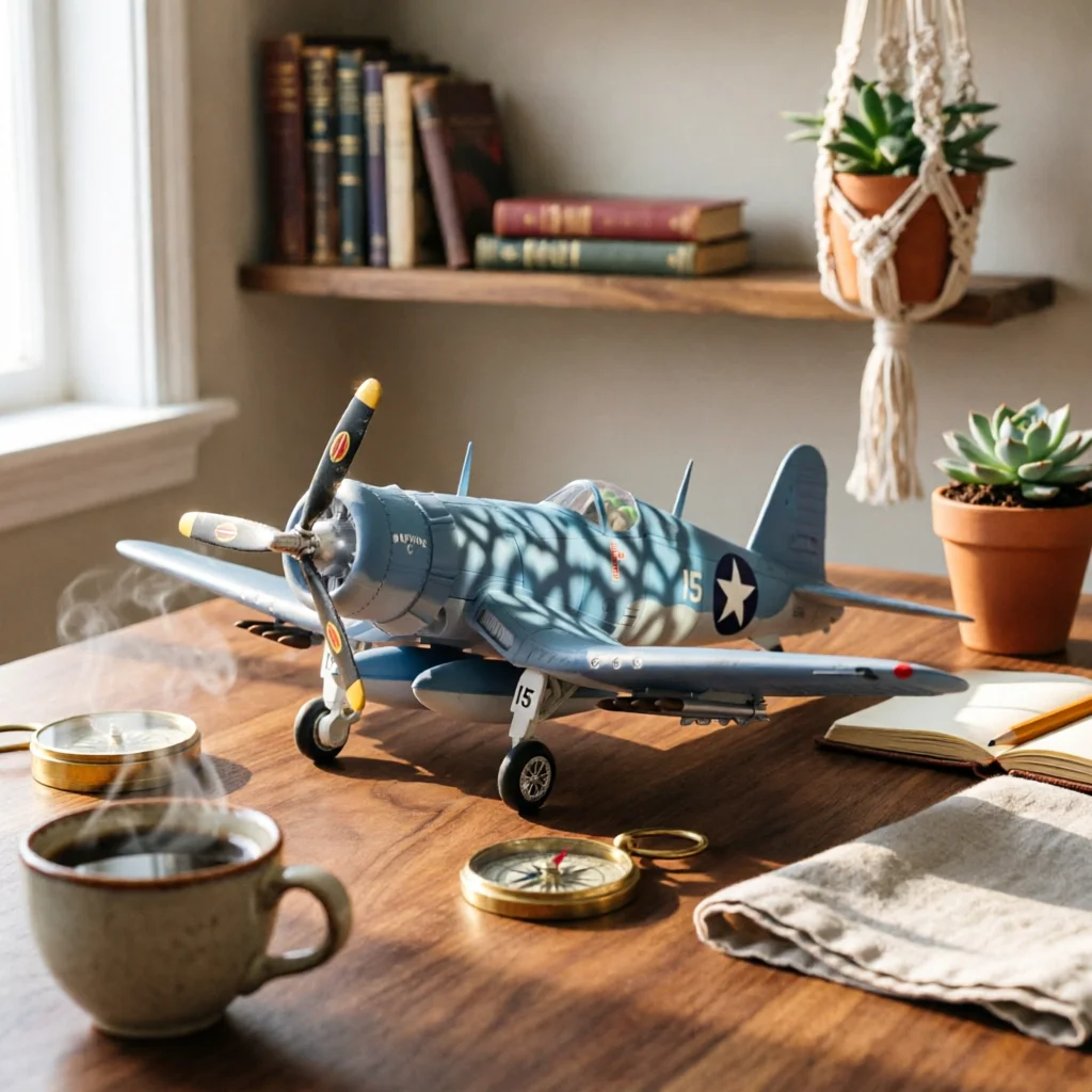 F-4U Corsair Fighter Model World War II F-4U Corsair Model Aircraft Realistic for Aviation Enthusiasts