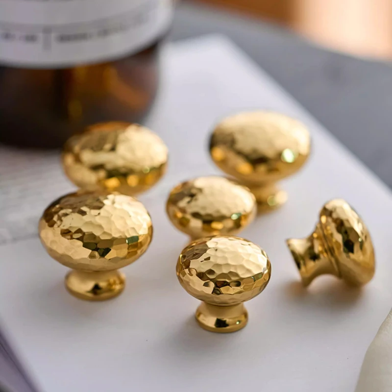 Creativity Mushroom Brass Cabinet Pulls Nordic Modern Drawer Pulls Elegant Gold Round Handles Wardrobe Hardware Accessories