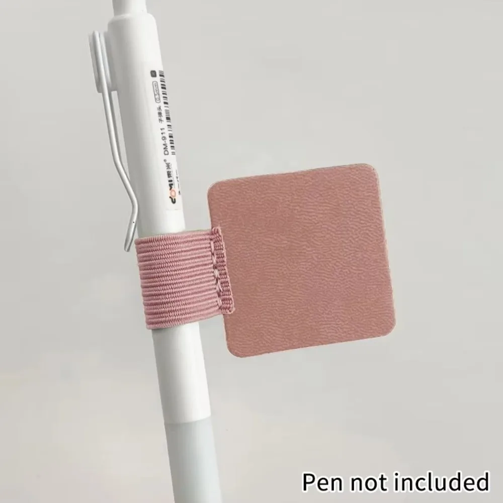 Portable PU Leather Pen Loop Holder Elastic Hook Anti-lost Pencil Holder Anti-fall Pen Clips Notebooks