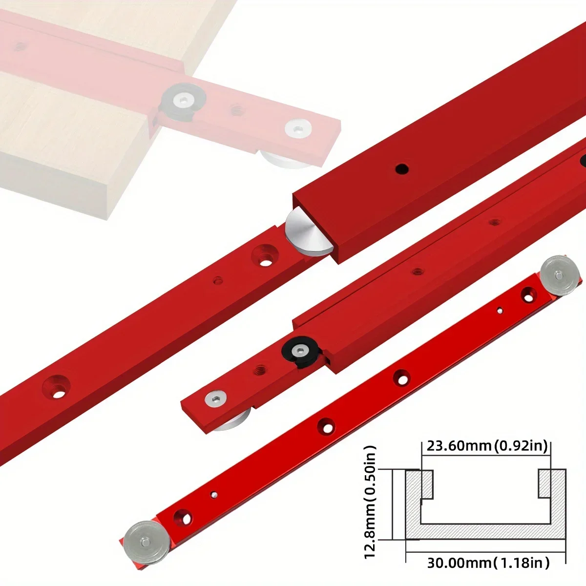T-track Slot Miter Track and Miter Bar Slider Kit - Aluminium Alloy Table Saw Miter Gauge Rod T-Bar T-Slot T-Slider Woodworking
