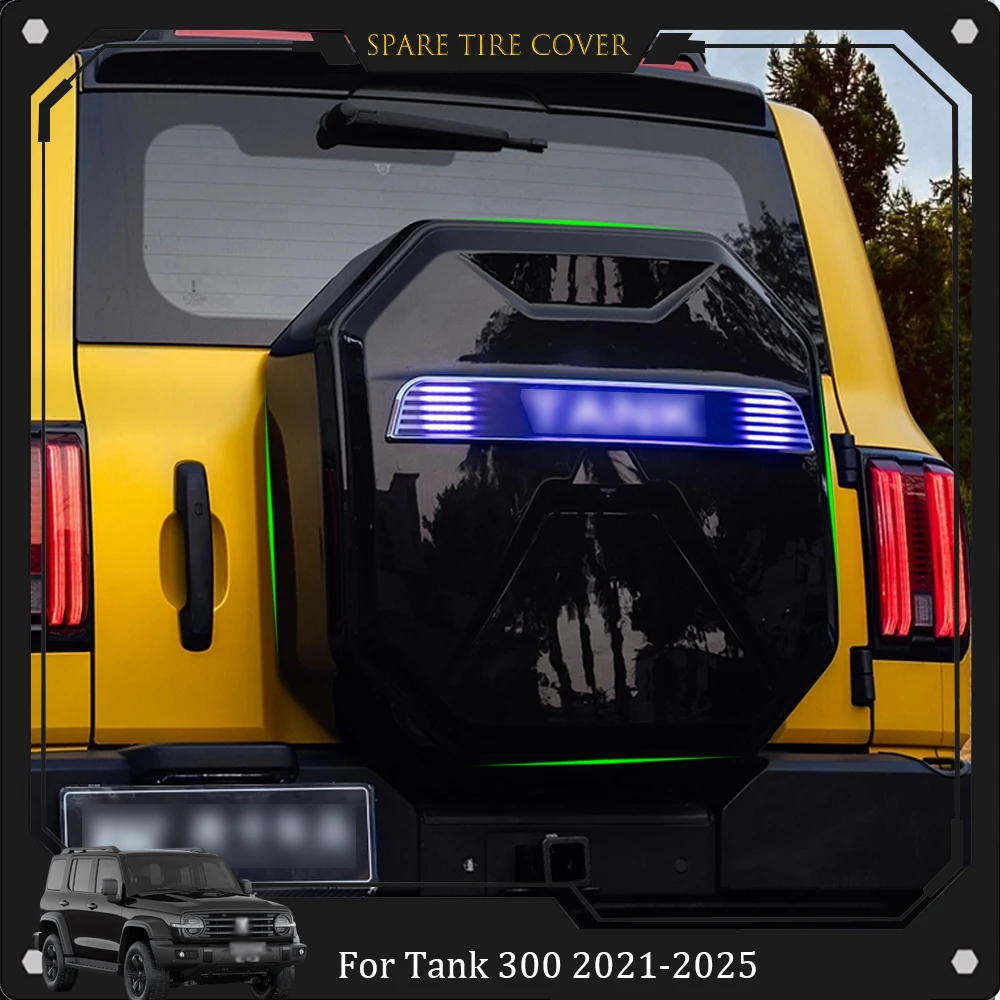 

For Tank 300 with lights, spare tire cover, tire protection cover modification, spare tire cover decoration accessories