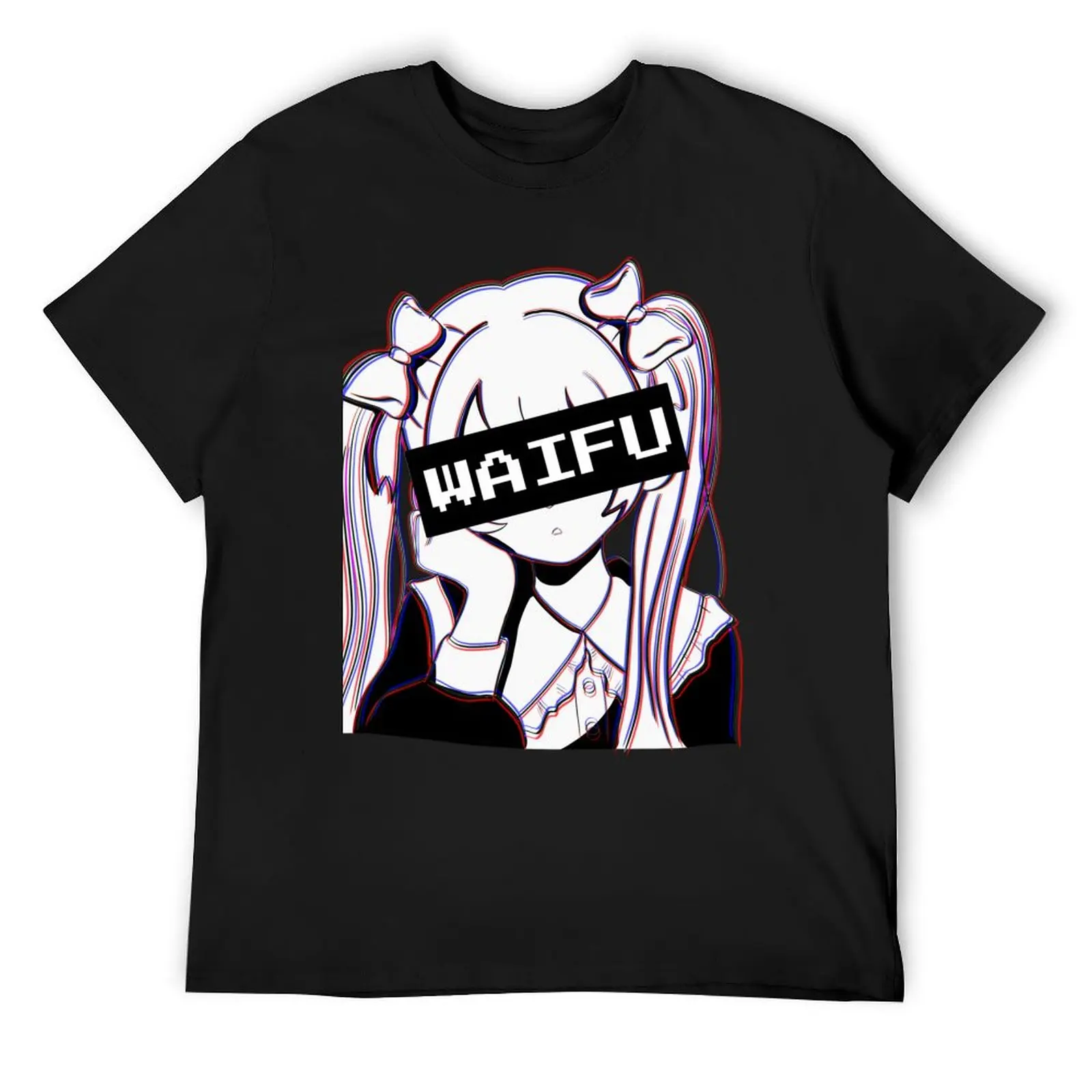 Waifu glitch, anime girl T-Shirt anime clothes man clothes vintage anime shirt mens t shirts