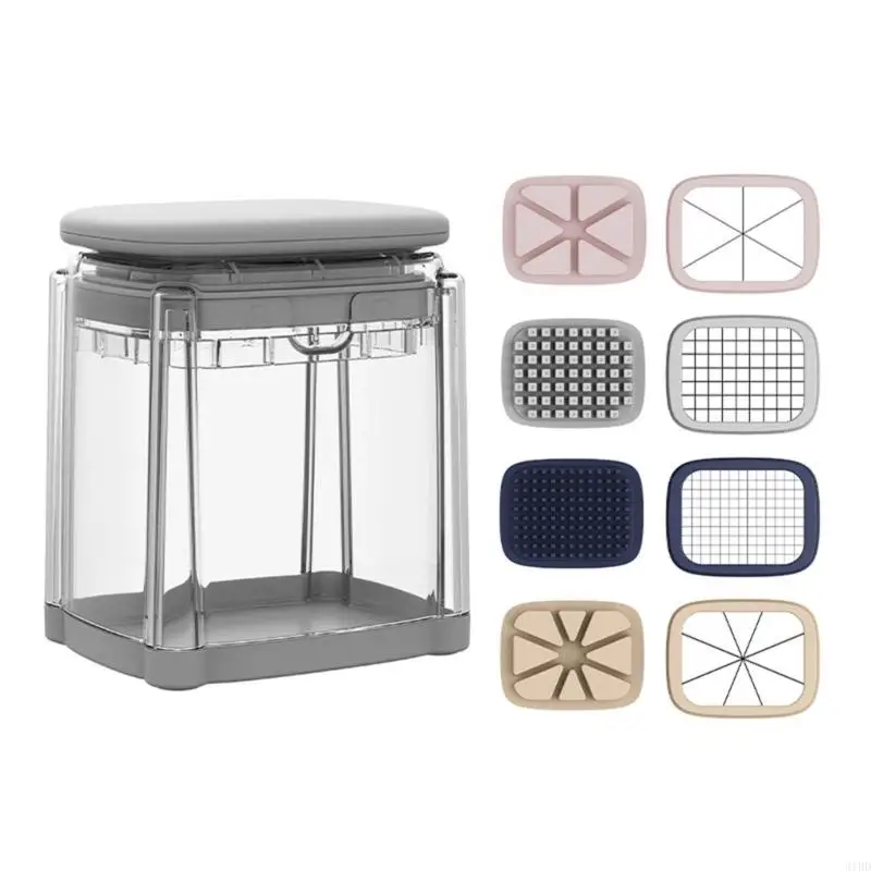 Cortador verduras con prensa Manual para patatas fritas, rebanador tomate y pepino con hoja acero inoxidable, rebanador