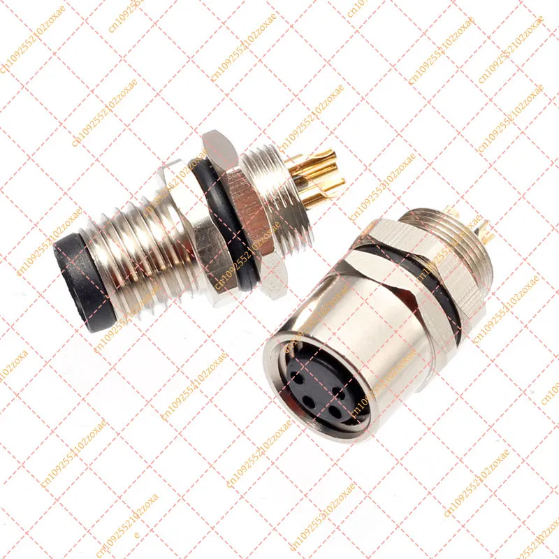 M8 Front Panel Mount Connector Socket Weld Type Male Thread M8x1 3 Pin Cable Wire Length 30cm Electronic Component