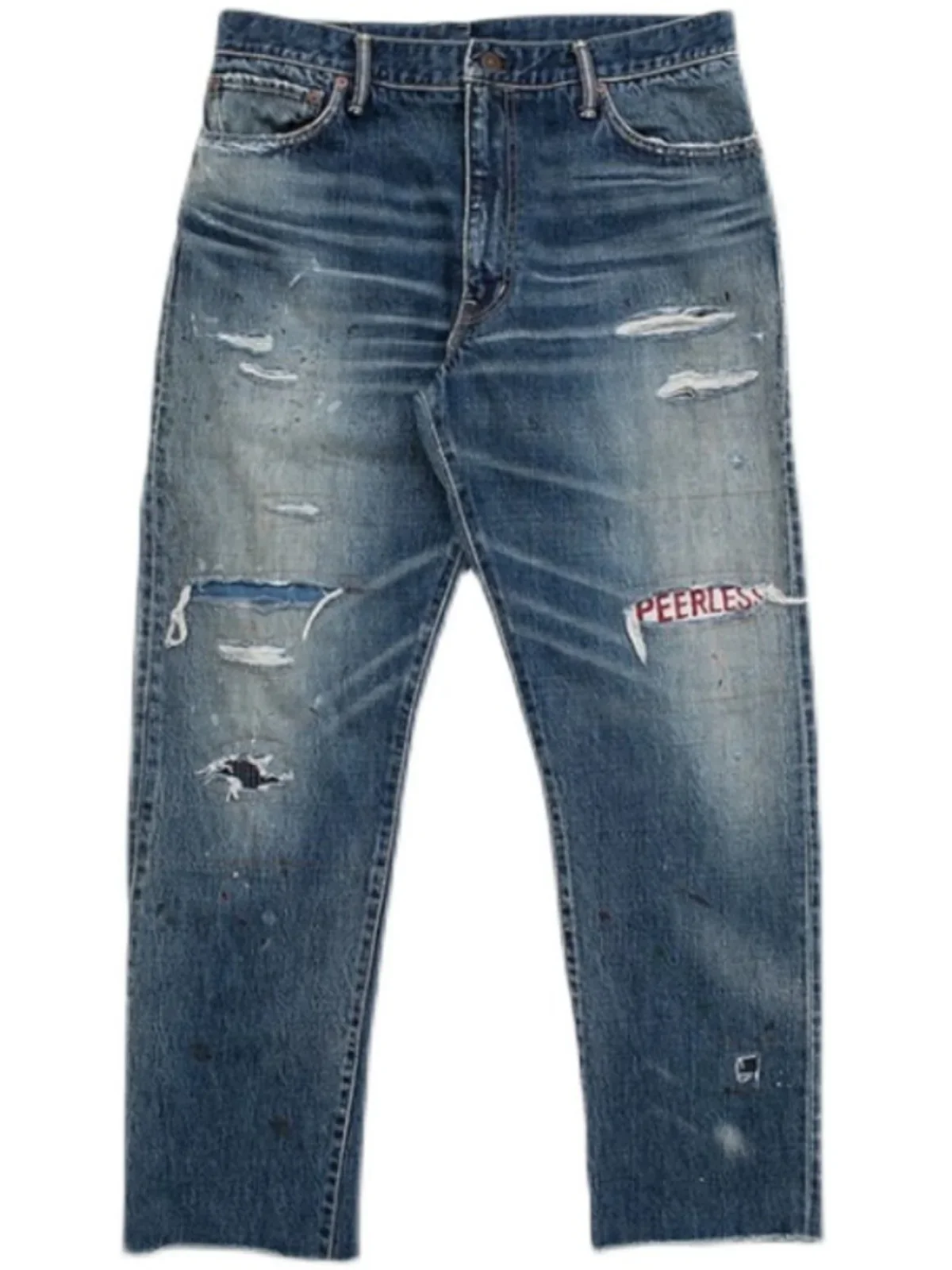 VISVIM WMV  PARCO JOURNEYMAN Shibuya Limited JM Splash Ink Wash Destroy Nine-Point Jeans