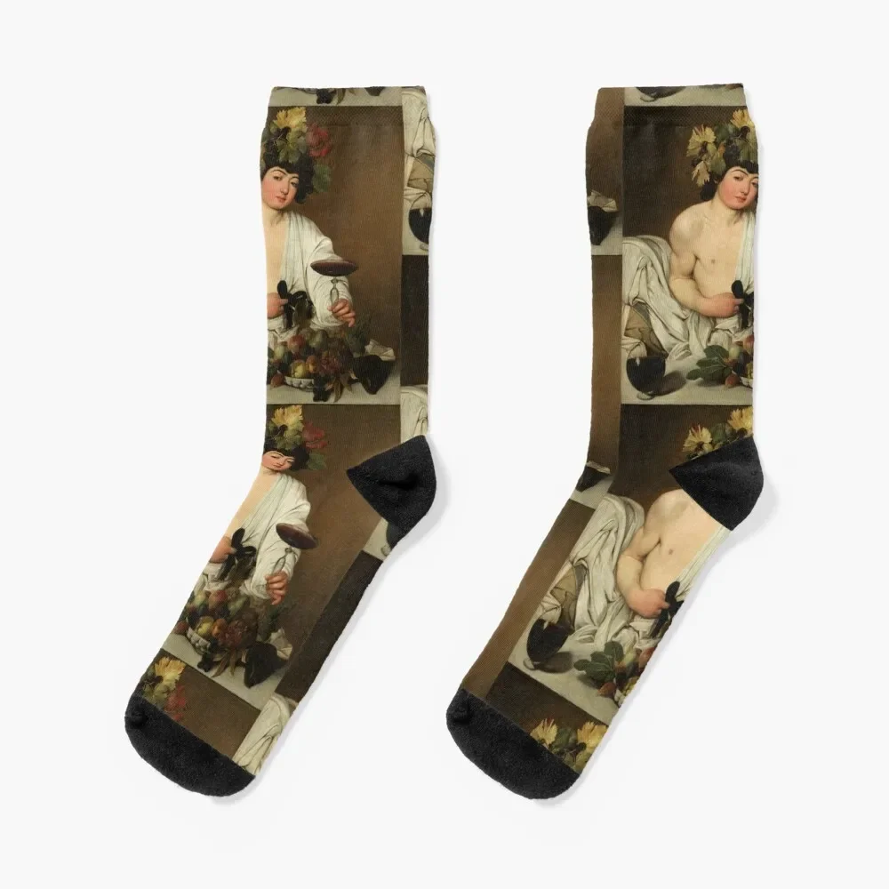 

Caravaggio - Bacchus Socks floral Stockings hiking Male Socks Women's