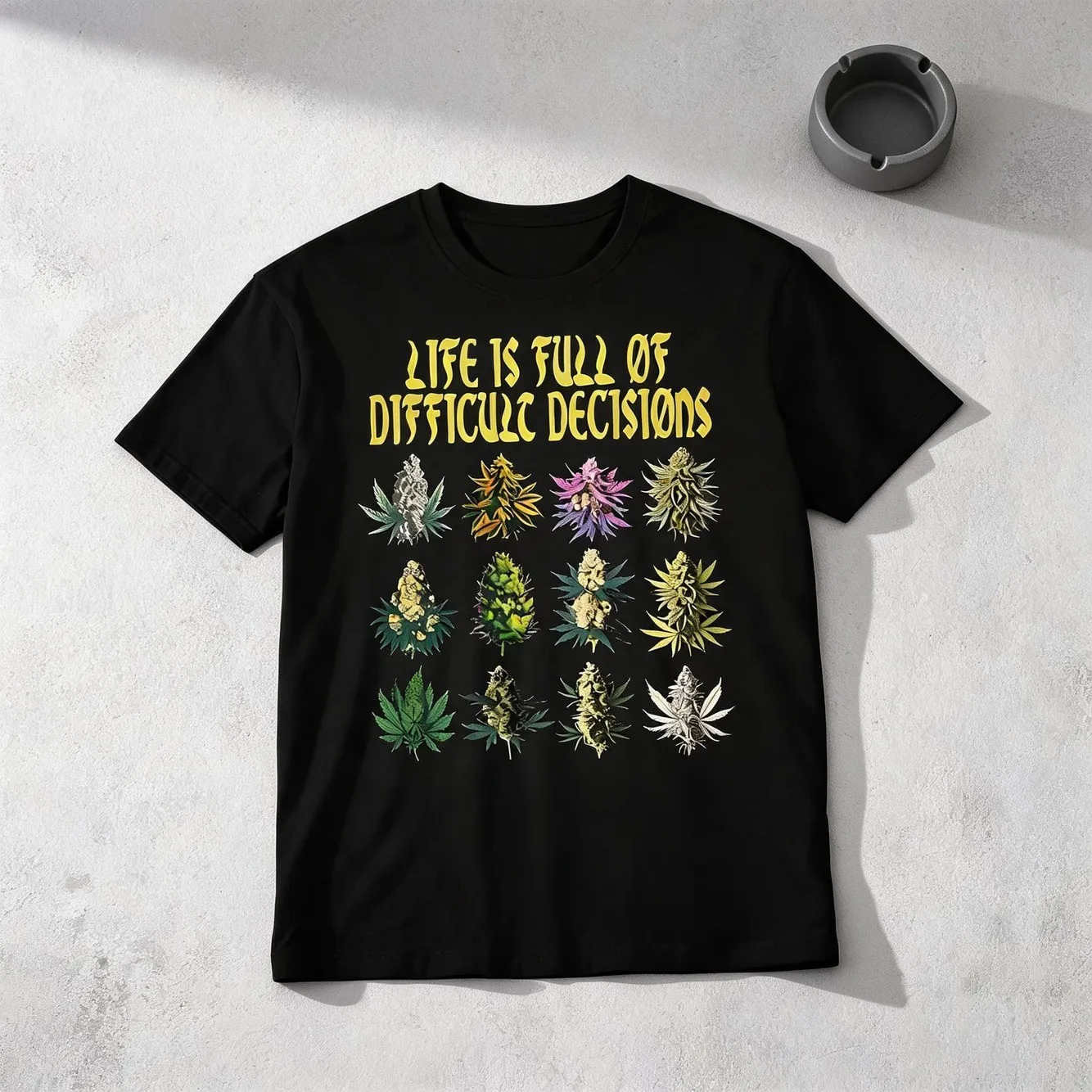 Mens T Shirt Black With Is Full Of Graphic Leaf Design Machine Washable Polyester Blend Pullover For Everyday Special Occasions Casual Streetwear Sweatshirt Essential Ho