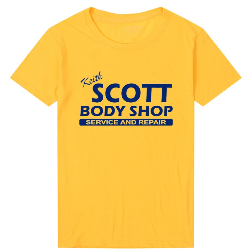 Keith Scott Body Shop Service and Repair Vintage Graphic T Shirts Women Cotton Trendy Gray Colour T-shirt One Tree Hill Tshirts