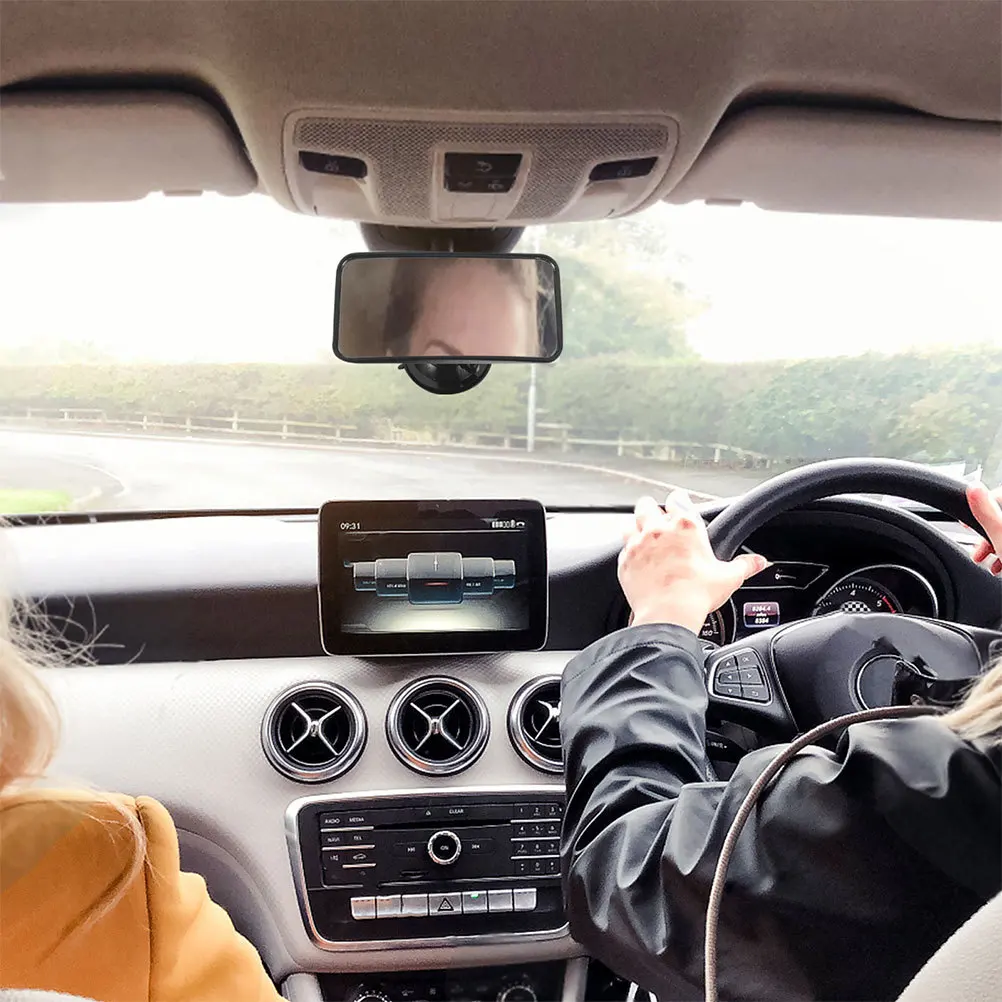 2 قطعة كوب شفط مرآة سيارة للأطفال قابل للدوران 366 درجة، سهل التركيب، سطح كبير عالمي للقيادة #1