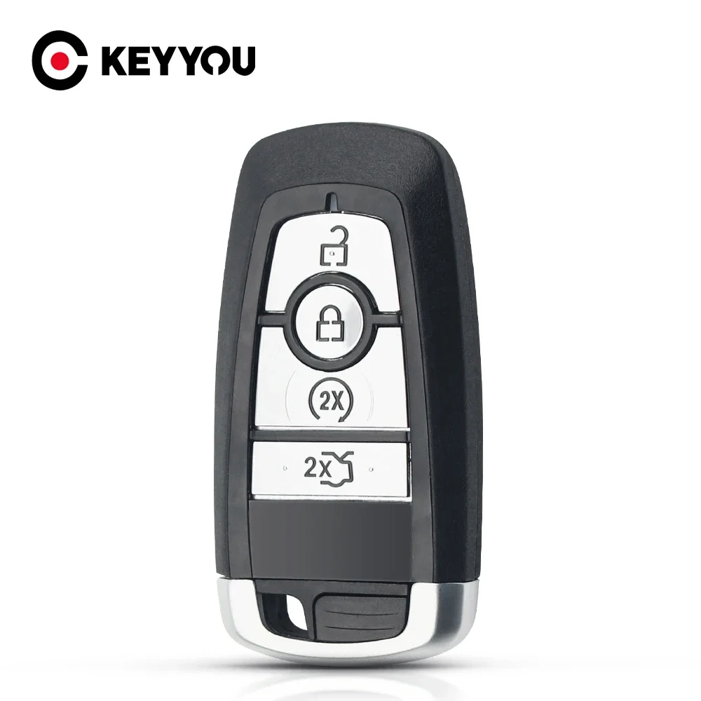 KEYYOU Replacement Remote Car Key Shell Case Cover For Ford Fusion Mustang Explorer F-150 F-250 F-350 2017 2018 Fob 4 Buttons