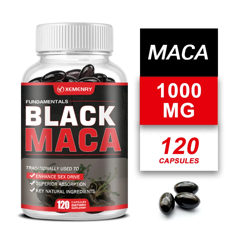 Black Maca Capsules - Reduce Fatigue, Improves Athletic Performance, Support Brain Health, Boost Vitality and Immunity