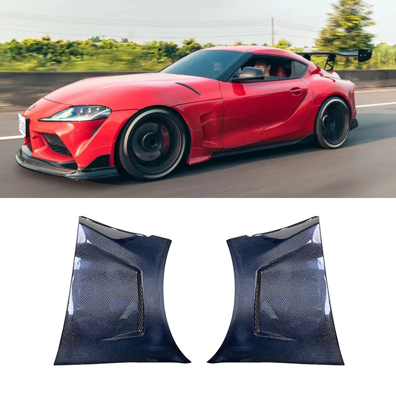 

A90 Carbon Fiber Racing Front Bumper Side Fender Panels Vent Air Intake Covers for Toyota Supra A90 Coupe 2-Door 2019 2020 2021