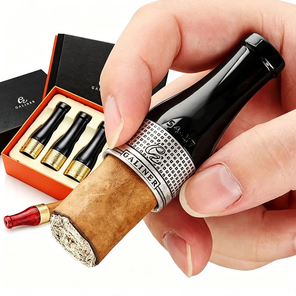Galiner Cigar Holder Men Smoking Accessories Pick Cigar Mouthpiece Luxury Cigar Tools Smoke Nozzle Tip for Tobacco