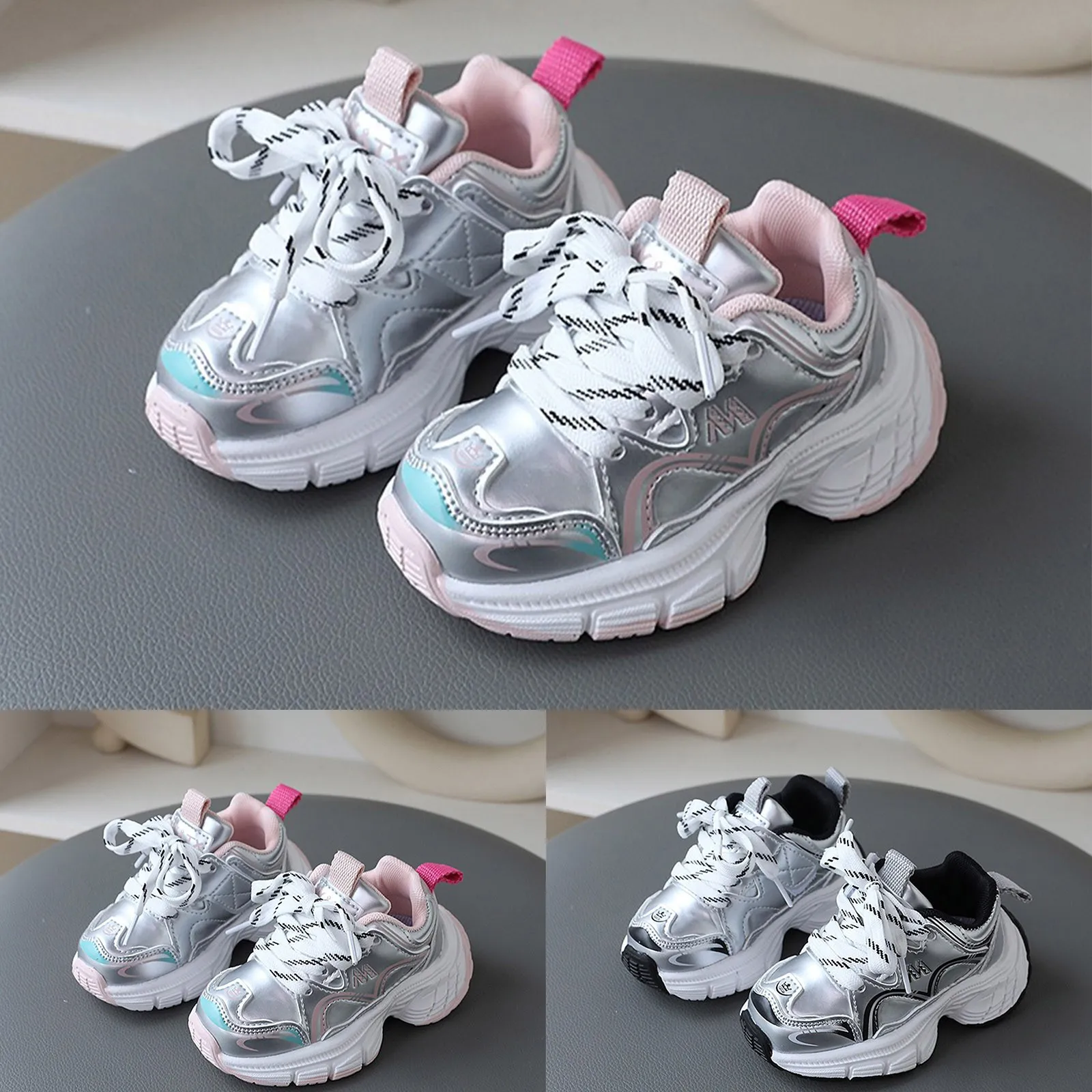 

Спортивная обувь для девочек, весенние и кожаные слипоны для мальчиков и девочек на мягкой подошве, спортивные кроссовки для девочек, обувь для маленьких детей