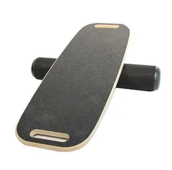 Wobble balance board with roller and cushion