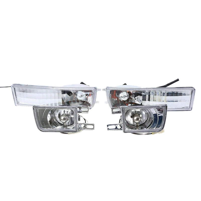 NEW-4Pcs Front Bumper Clear Fog Turn Signal Light Lamp LH& RH For Mk3 Golf Jetta 1993-1998