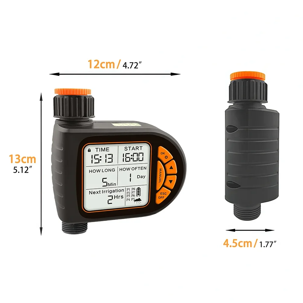 LCD Automatic Watering Controller Set With Rain Sensor IPX5 Waterproof 20M Smart Garden Timer Irrigation Set For Farms