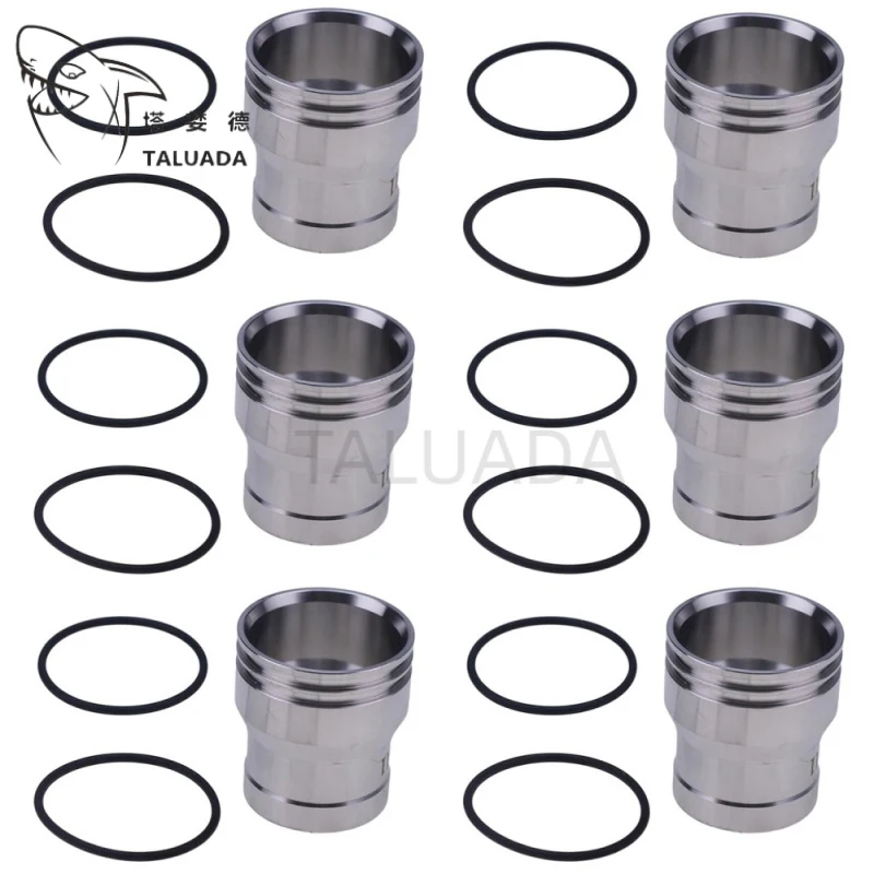 6PCS 227-2911 Injector Sleeve with O-Ring For Excavator 322C 325C 3126 3126E 3126B Engine C15 C7 Loader 953C 963C