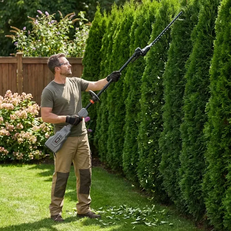 DC20V-GTMAY01 4 in 1 Cordless Multi-Functional Garden Tool System with Pole Saw Hedge Trimmer Brush Cutter 20V Lithium-Ion