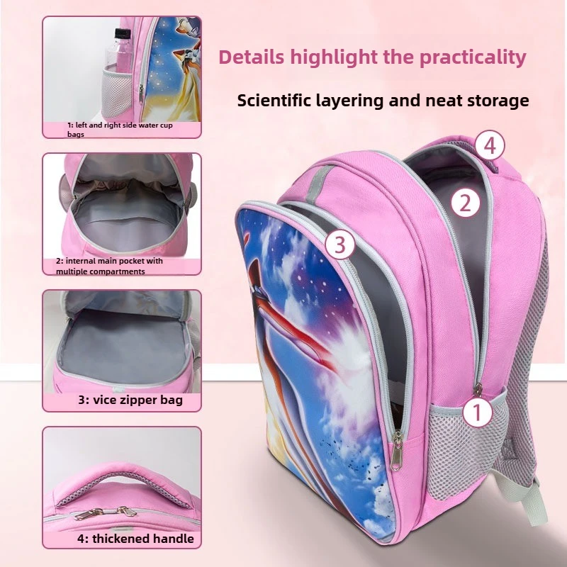 Kpop Demon Hunter Rumi Mira Zoey Zaino per studenti anime rosa Zaino per ridurre il carico Strisce riflettenti Avvisa la notte