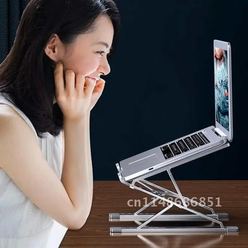

Регулируемая алюминиевая подставка для ноутбука Macbook Air Pro, подставка для ПК, планшета, ноутбука, Настольная охлаждающая подставка, складной держатель для ноутбука KKXA N8