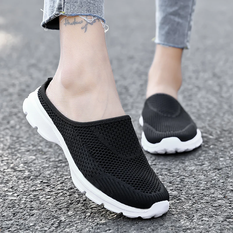 Men Summer Mesh Walking Loafers Women Light Slipper Sports Outdoor Flat Shoes Breathable Fitness Sneakers Soft Size 35-48