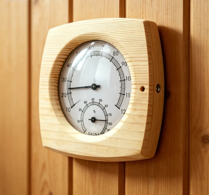 Luxury Wooden Sauna Thermometer Hygrometer Temperature Humidity Monitor Sauna Spa Steam Room Household Bath Home Accessory Kit