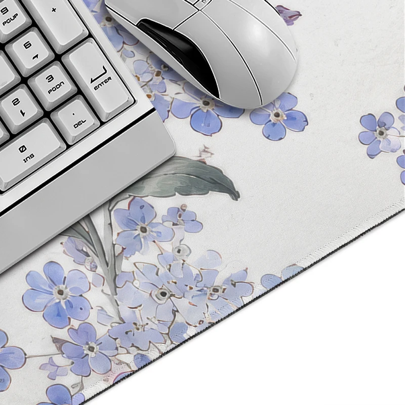 Mouse Pad Blue Purple Floral Gaming XL New HD Home Mousepad XXL MousePads Natural Rubber Non-Slip Soft Office Laptop Mice Pad