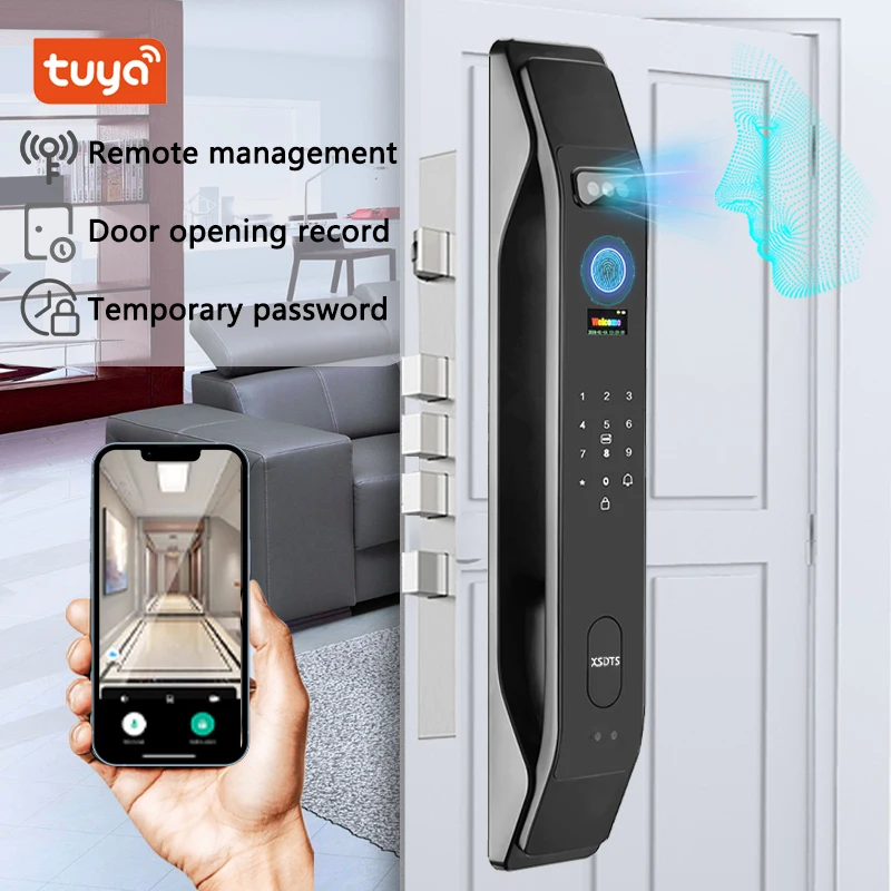 Biometric Infrared 3C Face Real-time Intercom Palmar Vein Smart Door Lock Fingerprint Password Electronic Key Card APP Unlock