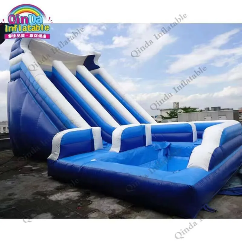 Games Inflatable Water Slide With Pool,8x4.5x5m Giant Inflatable Water Slide For Sale