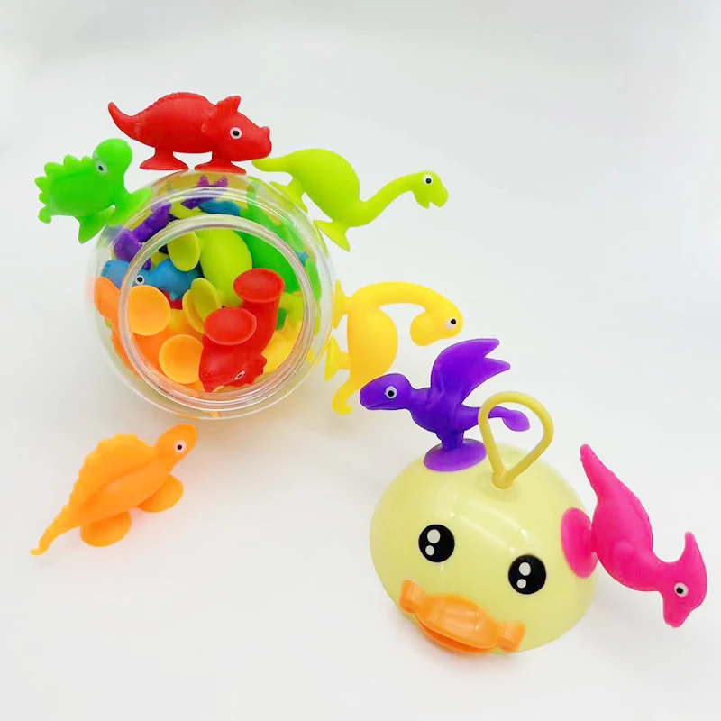 14pcs Dinosaurs Suction Cup Toys, Construction Toy For Kindergartens And Playrooms, Perfect For Bath Time And Travel Play, Gift