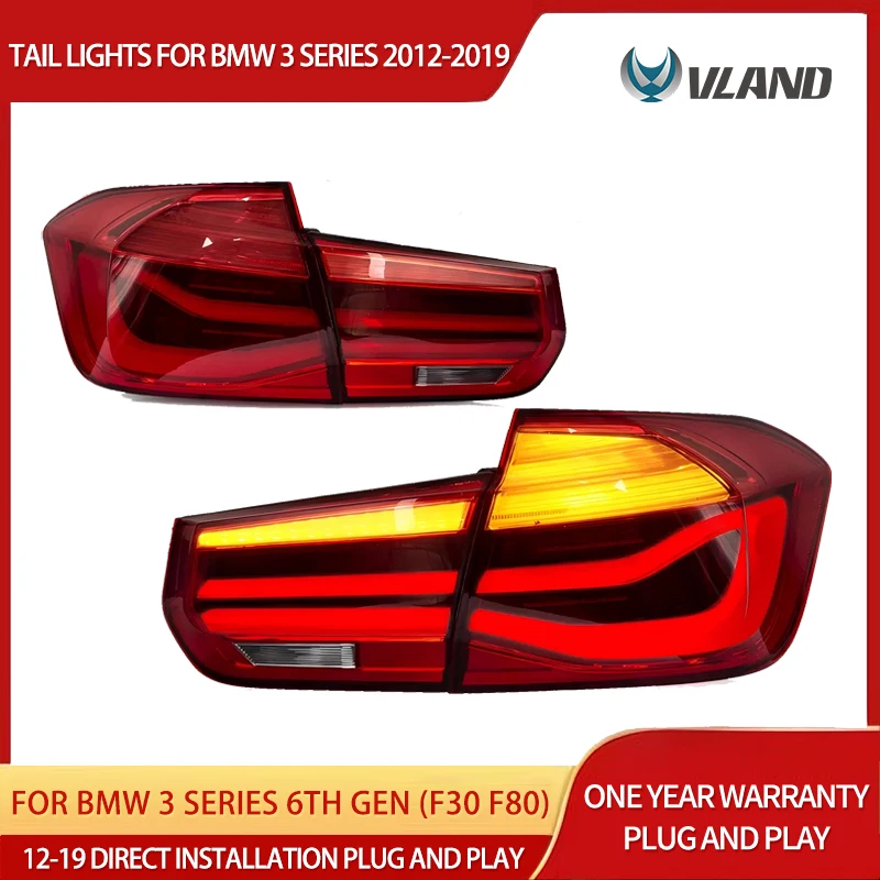 

12-19 3 серии 6-го поколения (F30 F80) Vland Светодиодные задние фонари с последовательным янтарным указателем поворота