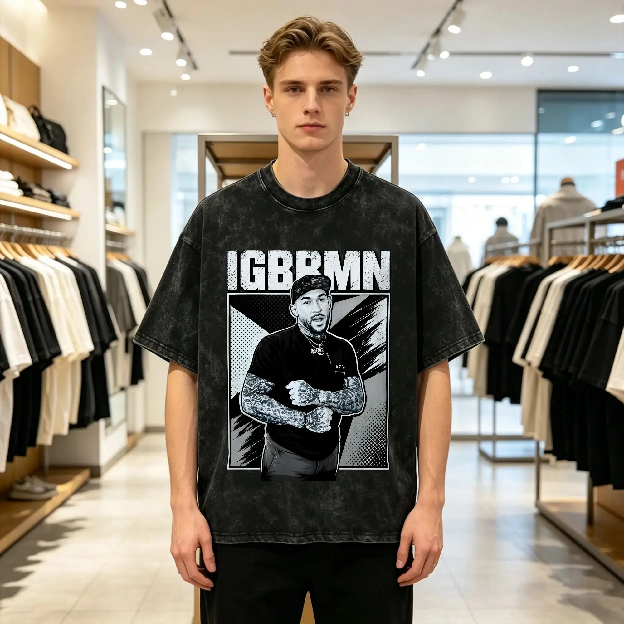 Dustin Poirier Washed T-Shirt Men The Diamond Its Gonna Be Bad Y2K Retro Cotton T Shirts Summer Crewneck Hip Hop Big Size Tops