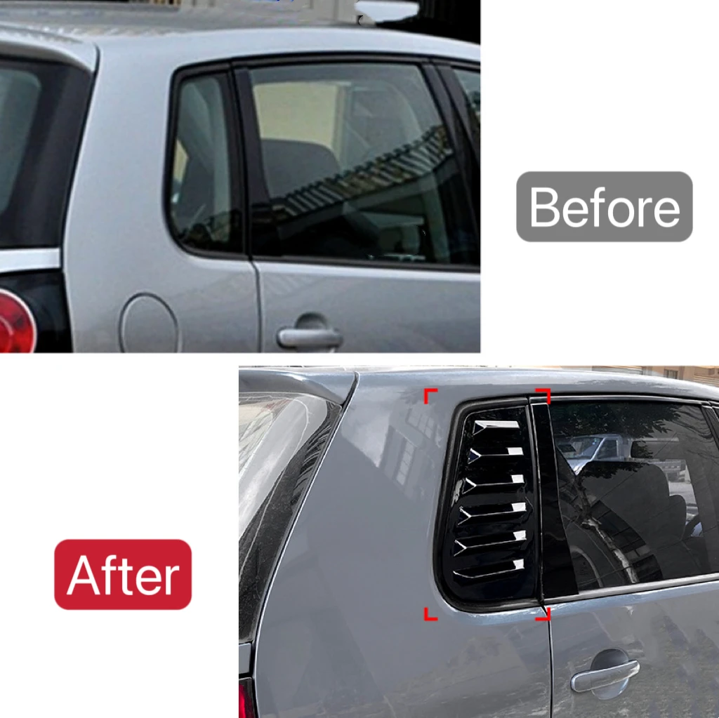 Car Rear Side Window Louver Shutter Cover Trim For Volkswagen for Polo MK4 9N3 Facelift 9N 2001-2009 6Q4845298B
