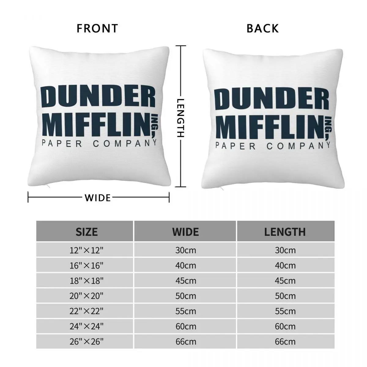 Dunder Mifflin Paper Company Square Pillowcase Pillow Cover Cushion Decor Comfort Throw Pillow for Home Living Room