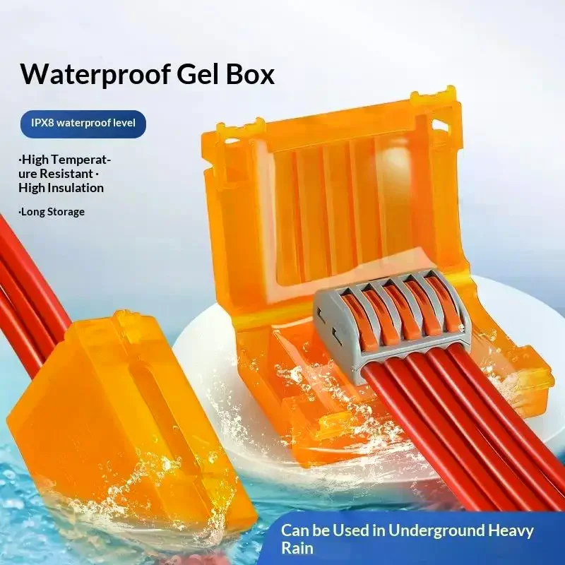 1 Set Waterproof CNP106 IPX8 Mini Gel Wire Connector Junction Box Outdoor Easy Universal Wiring Rainproof Terminal Blocks