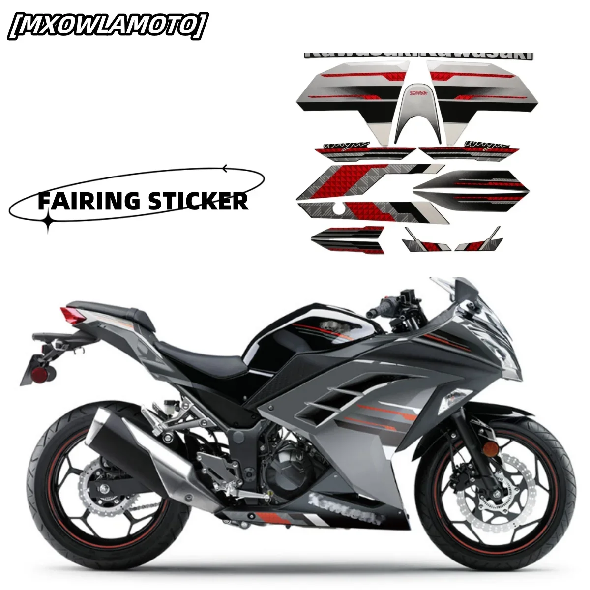 

motorcycle sticker fairing reflective decal decorative film for Ninja 300 ninja300 2013