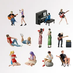 1/64 Scale Figure Band Singer Model Resin Miniature Figures Diorama Minifigures Garage Scenes DIY Craft Toys Collectible