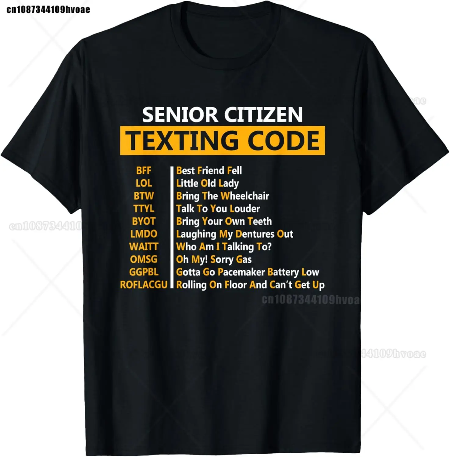 Funny Senior Citizen's Texting Code Design Gift for Grandpa T-Shirt