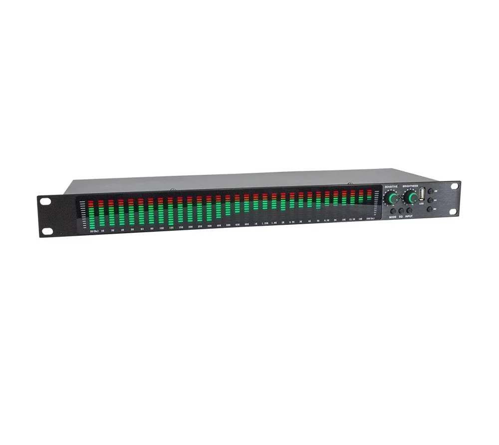 Professional 31-Band Music Spectrum with Remote Control Light Emitting Diode Display for Audio Processor (Non-Equalizer)