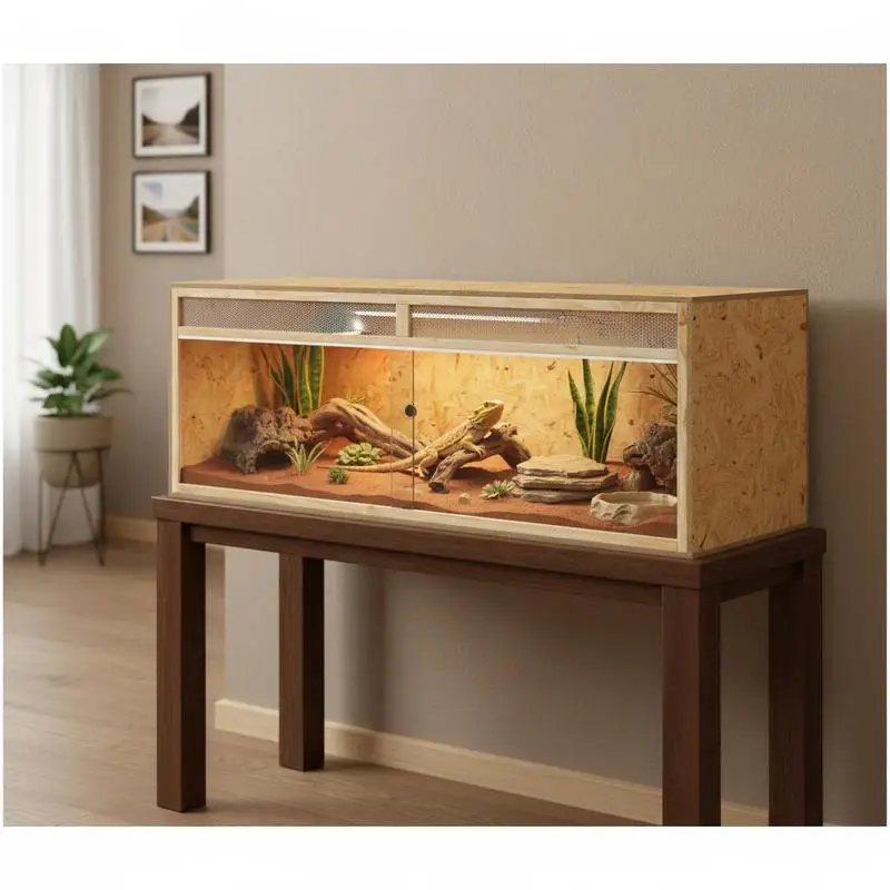 Holz-Terrarium 144x46x48cm, Umweltfreundlich, Leicht zu Reinigen, Perfekt für Wohnungsdekoration