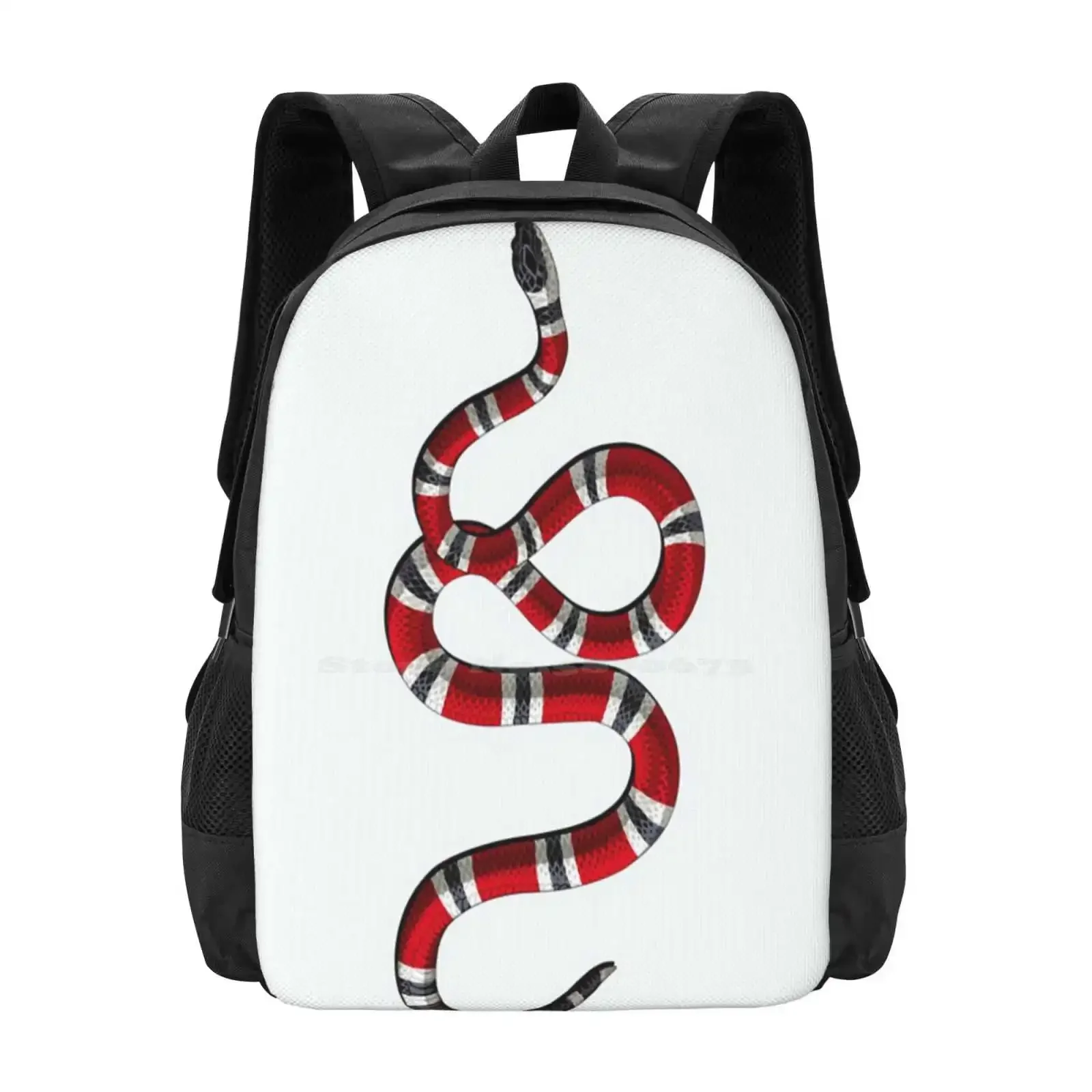 

White Snake-Pattern Design Laptop Travel School Bags Iwak Ulo