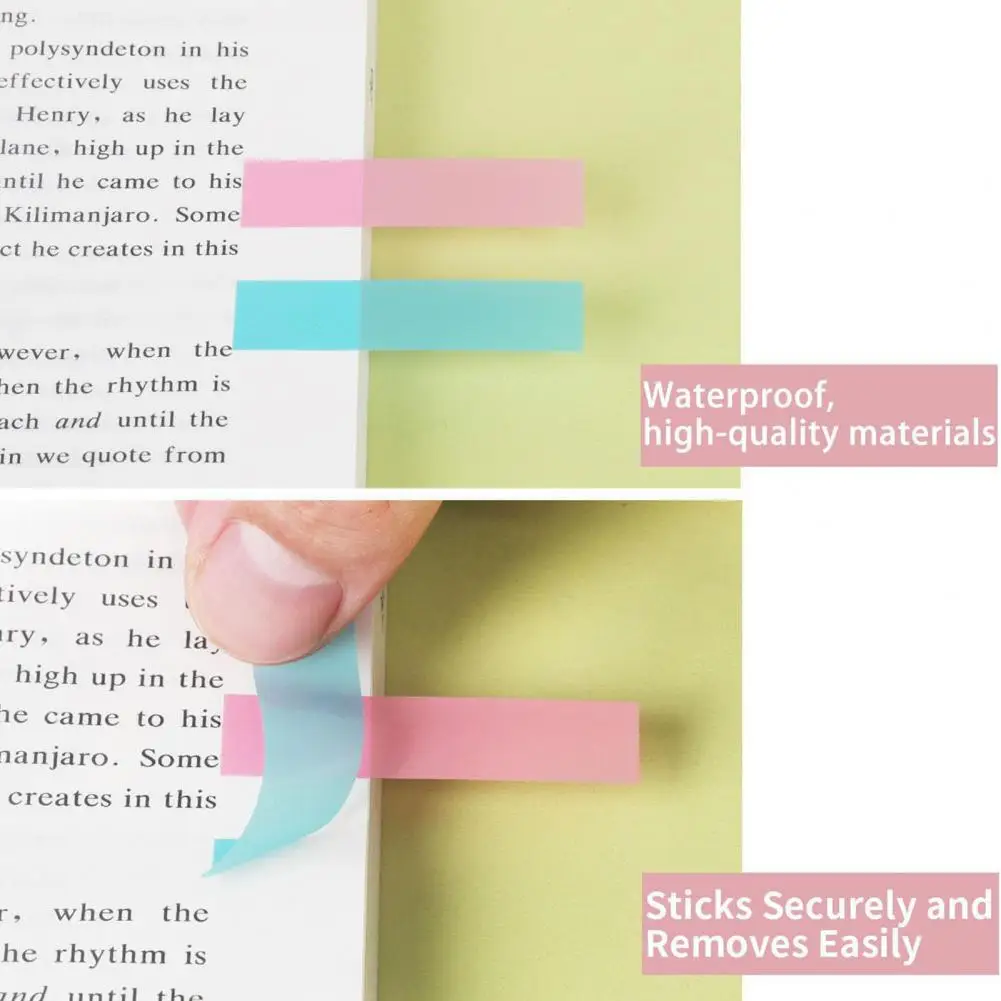 Strong Adhesive Labels 6pcs Assorted Color Index Tabs Set Writable Repositionable Sticky Page Markers Translucent Morandi
